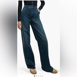 Veronica Beard Taylor High Rise Wide Leg Jeans Northern Lights Size 27 New $348
